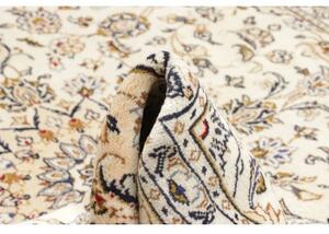 Tappeto Kashan Medaglione Floreale Avorio Blu 195x305 Cm