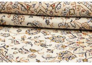 Tappeto Kashan Medaglione Floreale Avorio Blu 195x305 Cm