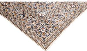 Tappeto Kashan Medaglione Floreale Avorio Blu Cobalto 198x305 Cm