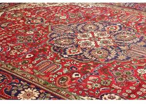 Tappeto Tabriz Medaglione Floreale Rosso Blu Scuro 208x297 Cm