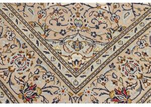 Tappeto Kashan Medaglione Floreale Avorio Blu Scuro 190x298 Cm