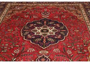 Tappeto Tabriz Medaglione Floreale Rosso Blu Scuro 250x342 Cm