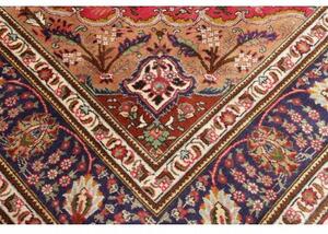 Tappeto Tabriz Medaglione Floreale Rosso Blu Scuro 250x342 Cm