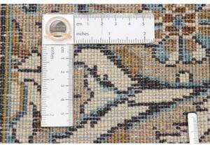 Tappeto Kashan Medaglione Floreale Avorio Blu 193x310 Cm
