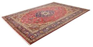 Tappeto Tabriz Medaglione Floreale Rosso Blu Scuro 250x342 Cm