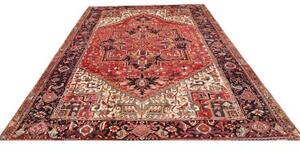 Tappeto Gorawan Stilizzato Rosso Mattone Blu Notte 232x335 Cm