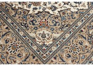 Tappeto Kashan Medaglione Floreale Avorio Blu 197x300 Cm