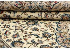 Tappeto Kashan Medaglione Floreale Avorio Blu 193x310 Cm