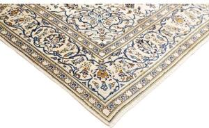 Tappeto Kashan Medaglione Floreale Avorio Blu 193x308 Cm