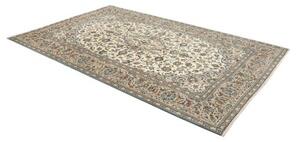 Tappeto Kashan Medaglione Floreale Avorio Blu 193x310 Cm