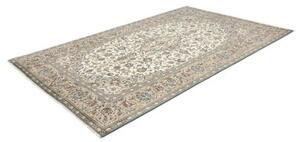 Tappeto Kashan Medaglione Floreale Avorio Blu 193x310 Cm