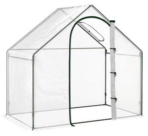 Outsunny Serra da Giardino Balcone terrazzo Serra per pomodori 1,8L x 1l x 1,68H m Acciaio plastica impermeabile Trasparente Verde