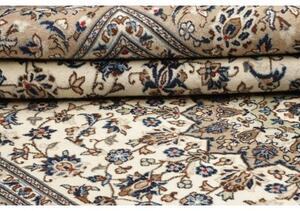 Tappeto Kashan Medaglione Floreale Avorio Blu 197x300 Cm