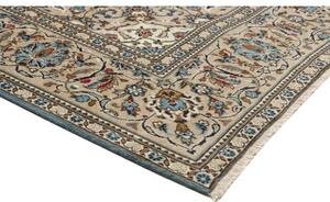 Tappeto Kashan Medaglione Floreale Avorio Blu 193x310 Cm