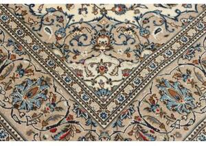 Tappeto Kashan Medaglione Floreale Avorio Blu 193x310 Cm