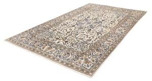 Tappeto Kashan Medaglione Floreale Avorio Blu 193x308 Cm