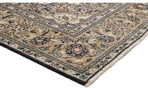 Tappeto Kashan Medaglione Floreale Avorio Blu 197x300 Cm