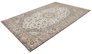 Tappeto Kashan Medaglione Floreale Avorio Blu 197x300 Cm