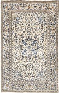 Tappeto Kashan Medaglione Floreale Avorio Blu 193x308 Cm