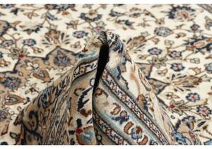 Tappeto Kashan Medaglione Floreale Avorio Blu 197x300 Cm