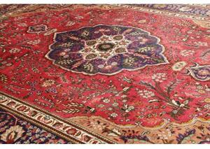 Tappeto Tabriz Medaglione Floreale Rosso Blu Scuro 250x342 Cm
