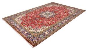 Tappeto Tabriz Medaglione Floreale Rosso Blu 200x308 Cm