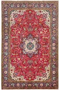 Tappeto Tabriz Medaglione Floreale Rosso Blu 200x308 Cm