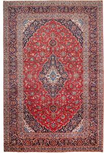 Tappeto Ardakan Medaglione Floreale Rosso Blu Scuro 247x375 Cm