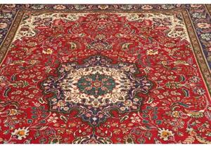 Tappeto Tabriz Medaglione Floreale Rosso Blu 200x308 Cm