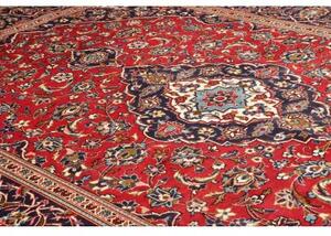 Tappeto Ardakan Medaglione Floreale Rosso Blu Scuro 242x353 Cm