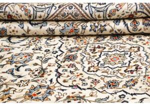 Tappeto Kashan Medaglione Floreale Avorio Blu 247x353 Cm