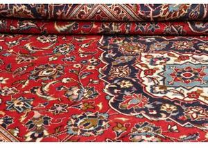Tappeto Ardakan Medaglione Floreale Rosso Blu Scuro 242x353 Cm