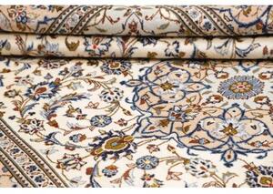 Tappeto Kashan Medaglione Floreale Avorio Blu 192x285 Cm