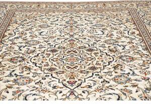 Tappeto Kashan Medaglione Floreale Avorio Blu 247x353 Cm