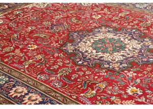 Tappeto Tabriz Medaglione Floreale Rosso Blu 200x308 Cm