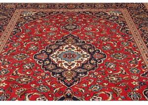 Tappeto Ardakan Medaglione Floreale Rosso Blu Scuro 242x353 Cm