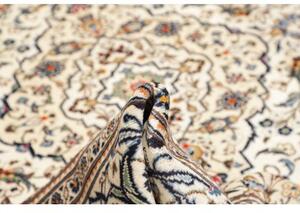 Tappeto Kashan Medaglione Floreale Avorio Blu 247x353 Cm