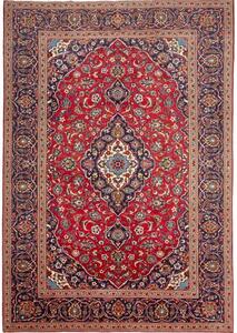 Tappeto Ardakan Medaglione Floreale Rosso Blu Scuro 242x353 Cm