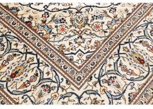 Tappeto Kashan Medaglione Floreale Avorio Blu 247x353 Cm