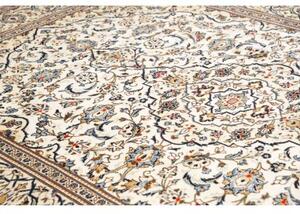 Tappeto Kashan Medaglione Floreale Avorio Blu 247x353 Cm