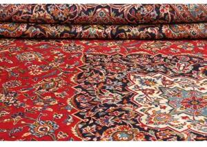 Tappeto Ardakan Medaglione Floreale Rosso Blu Scuro 305x430 Cm
