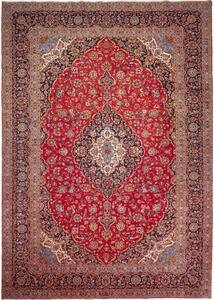 Tappeto Ardakan Medaglione Floreale Rosso Blu Scuro 305x430 Cm