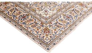 Tappeto Kashan Medaglione Floreale Avorio Blu 192x285 Cm