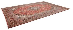 Tappeto Ardakan Medaglione Floreale Rosso Blu Scuro 292x402 Cm