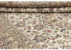 Tappeto Kashan Medaglione Floreale Avorio Blu 204x320 Cm
