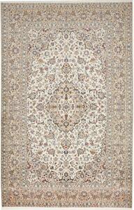 Tappeto Kashan Medaglione Floreale Avorio Blu 204x320 Cm