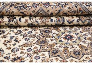 Tappeto Kashan Medaglione Floreale Beige Avorio 200x300 Cm