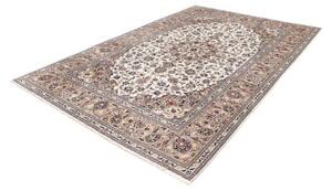 Tappeto Kashan Medaglione Floreale Beige Avorio 200x300 Cm