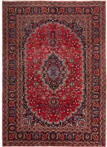 Tappeto Sabzevar Medaglione Floreale Rosso Blu Scuro 204x288 Cm