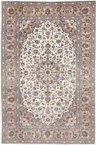 Tappeto Kashan Medaglione Floreale Beige Avorio 200x300 Cm